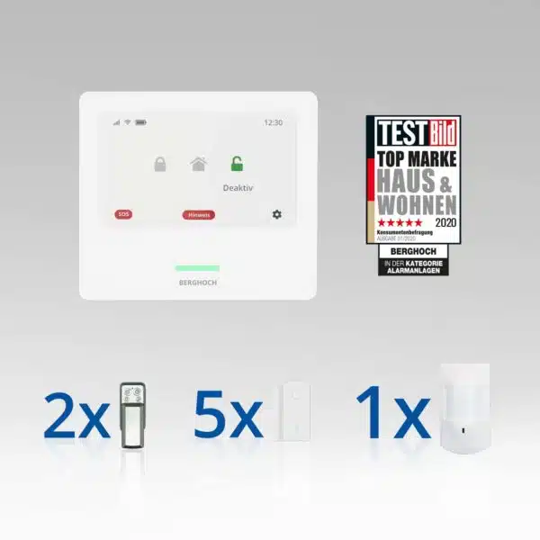 BERGHOCH | Touch-Alarmanlage | 868 MHz I GSM I WiFi I APP I Set 1
