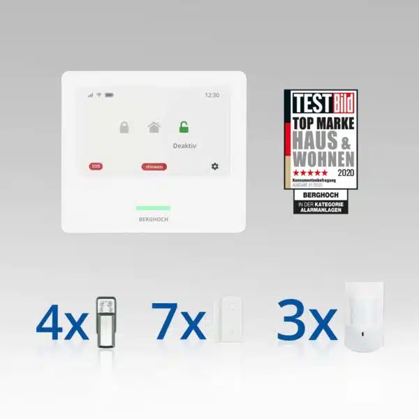 BERGHOCH | Touch-Alarmanlage | 868 MHz I GSM I WiFi I APP I Set 5