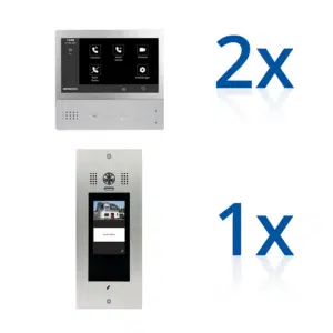BERGHOCH | Hybrid IP 2-Draht | IP Türsprechanlage | B-TF100 Unterputz | Set I 2x Innenmonitor