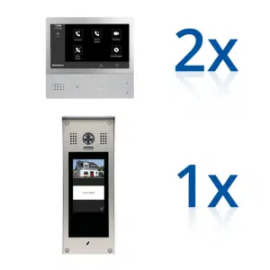 BERGHOCH | Hybrid IP 2-Draht | IP Türsprechanlage | B-TS100 Aufputz | Set I 2x Innenmonitor