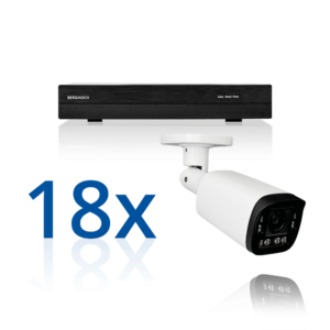 BERGHOCH | 18x 4K 8MP Auto-Zoom Kamera Set mit Ton + Mikro | Aussen | Weiss