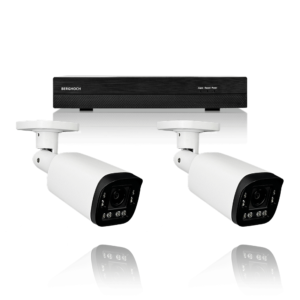 BERGHOCH | 2x 4K 8MP Auto-Zoom Kamera Set mit Ton + Mikro | Aussen | Weiss