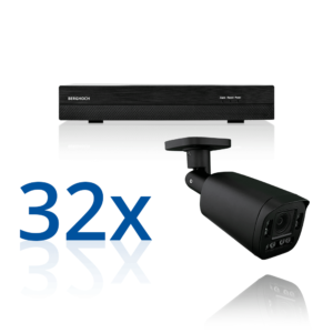 BERGHOCH | 32x 4K 8MP Auto-Zoom Kamera Set mit Ton + Mikro | Aussen