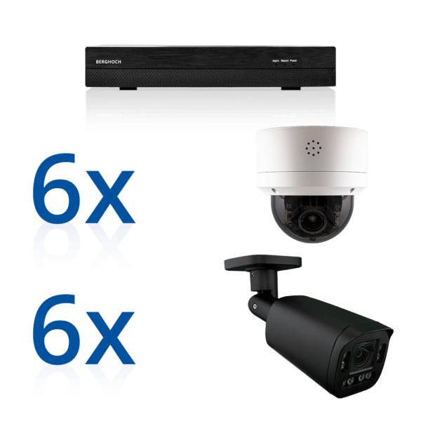 BERGHOCH | 12x 4K 8MP Auto-Zoom Kamera Set mit Ton + Mikro | Mix