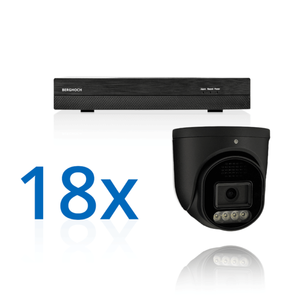 BERGHOCH | 18x 8MP Kamera Set | Dome | Schwarz
