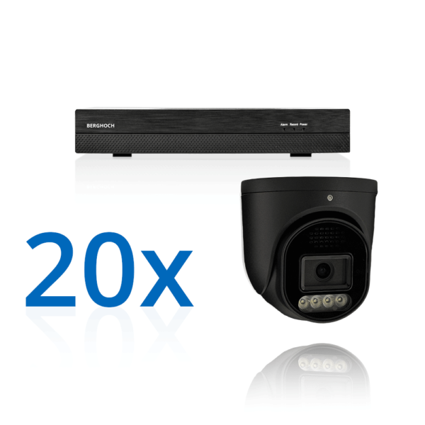 BERGHOCH | 20x 8MP Kamera Set | Dome | Schwarz