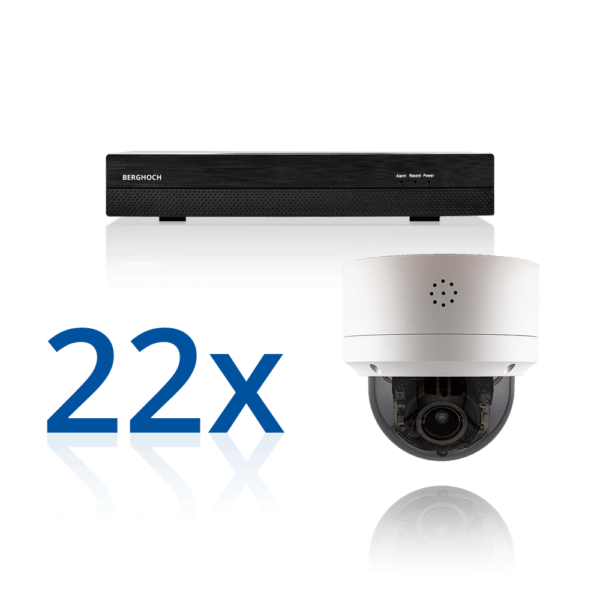 BERGHOCH | 22x 4K 8MP Auto-Zoom Kamera Set mit Mikrofon | Dome